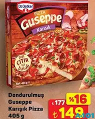 DR. OETKER DONDURULMUŞ GUSEPPE KARIŞIK PİZZA 405 G fiyat ve kampanya bilgisi